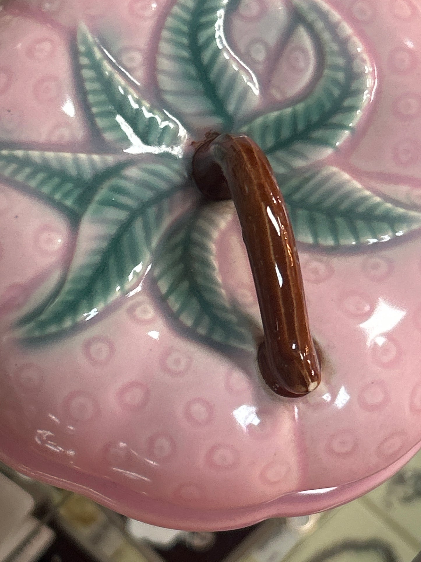 Vintage MCM Belmar California Pottery Dish Pink Strawberry