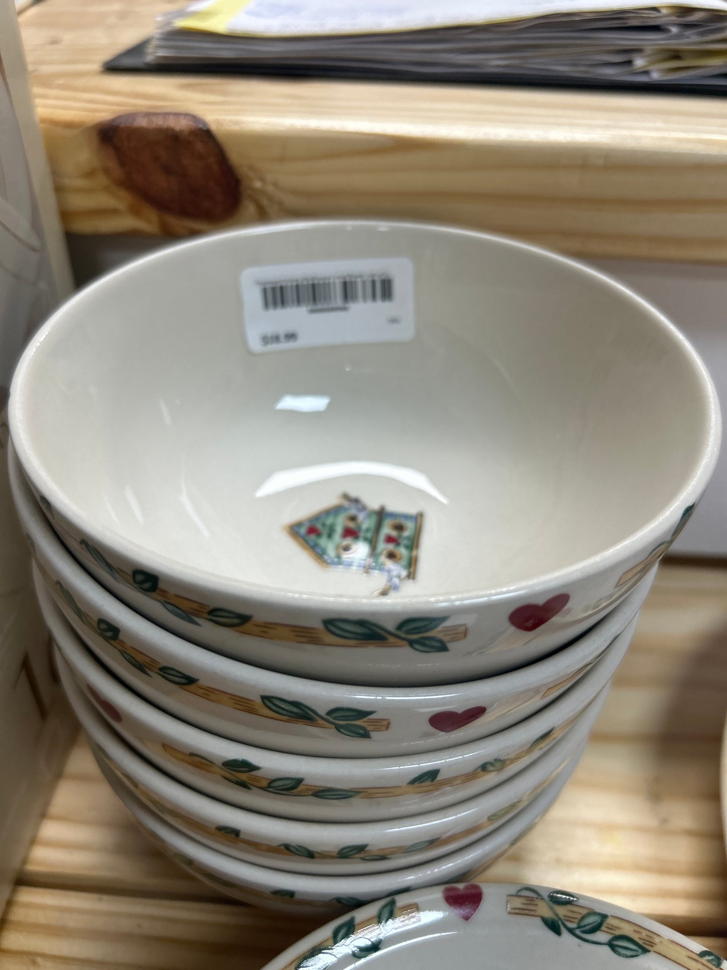 Thomson Pottery Birdhouse Cerial Bowls (set of 5)