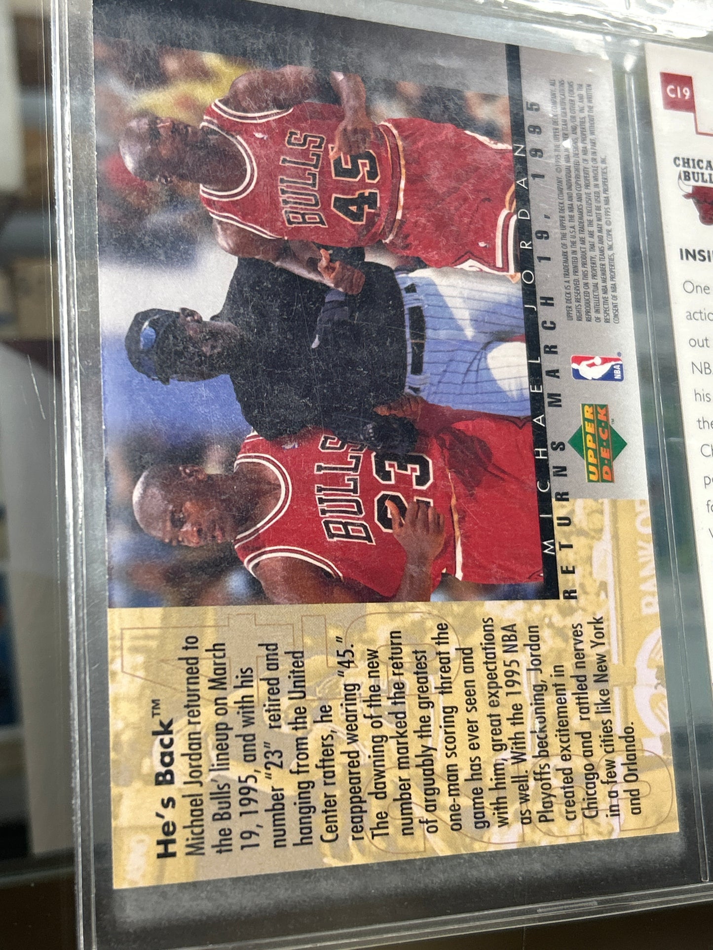Upper Deck Jordan Jumbo Card “He’s Back”
