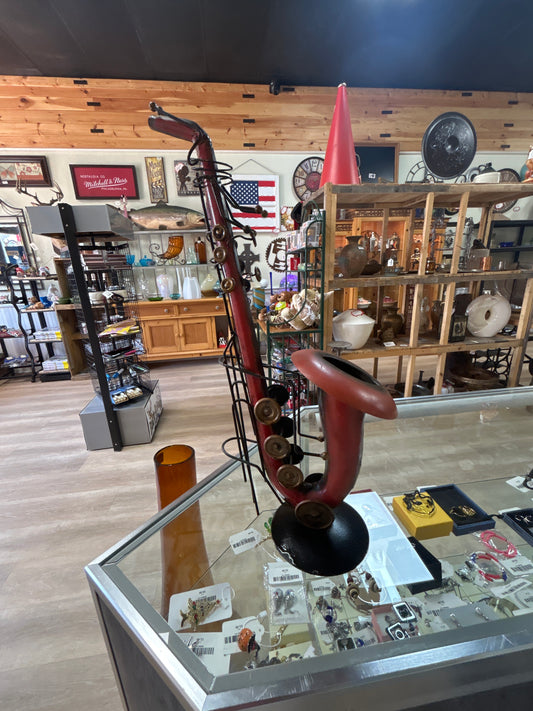 Decorative metal saxophone sculpture 20”