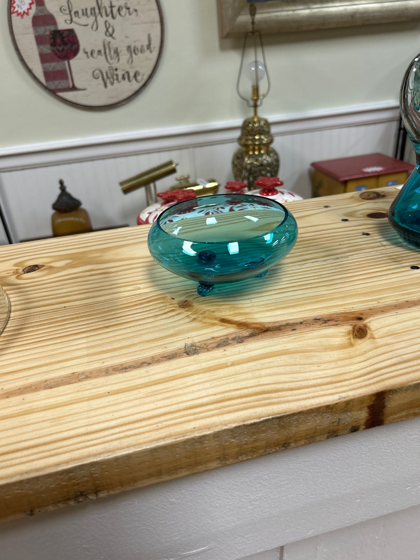 Blue glass bowl 5”