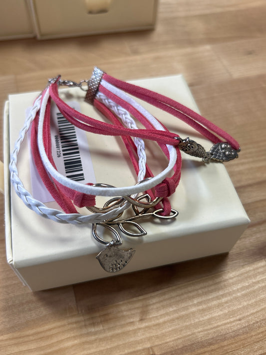 Pink and white charm bracelet