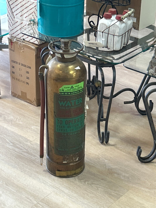 Vintage Brass Fire Extinguisher Decor