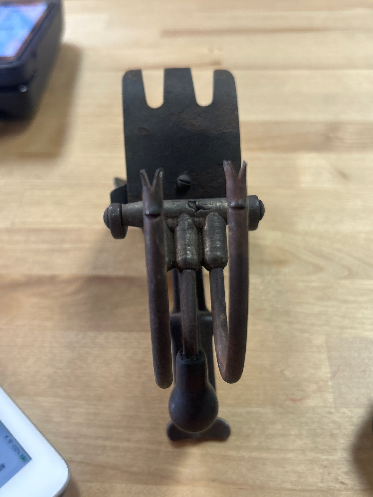 Antique Goodell Co Cast Iron Double Cherry Pitter Stoner Table Clamp Tool