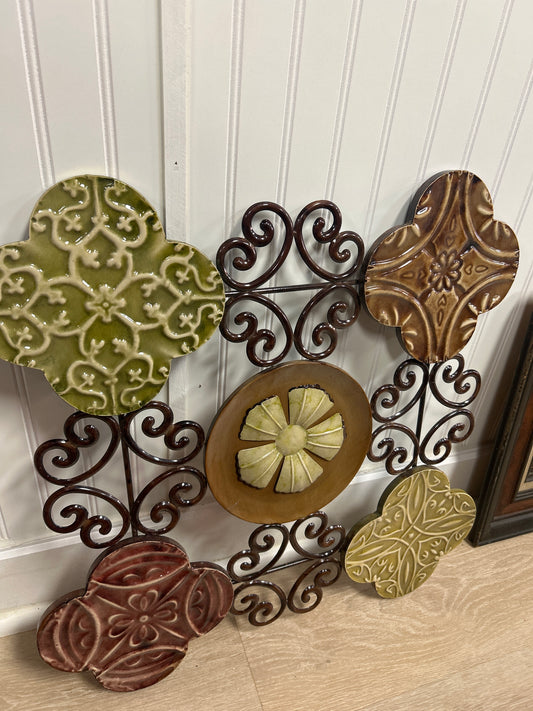 Metal Wall Art Green and Brown