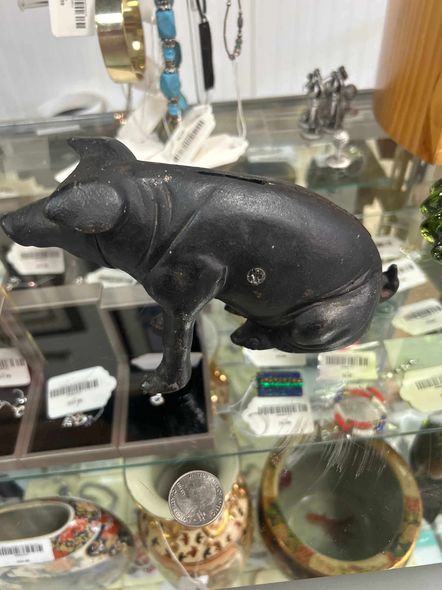 Vintage Cast Iron Pig Bank
