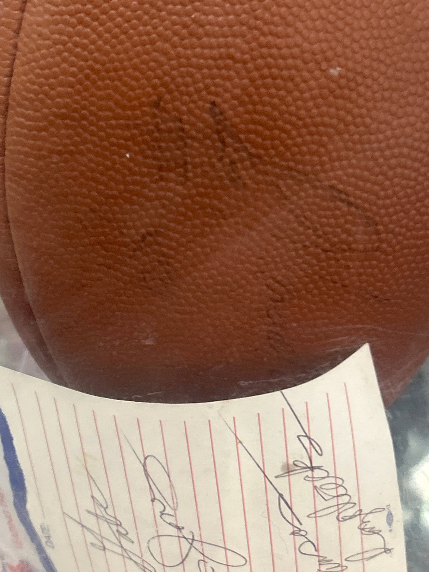 NFL Leather football w/ case Wilson Pro (unknown signature and note but the football worth the price)