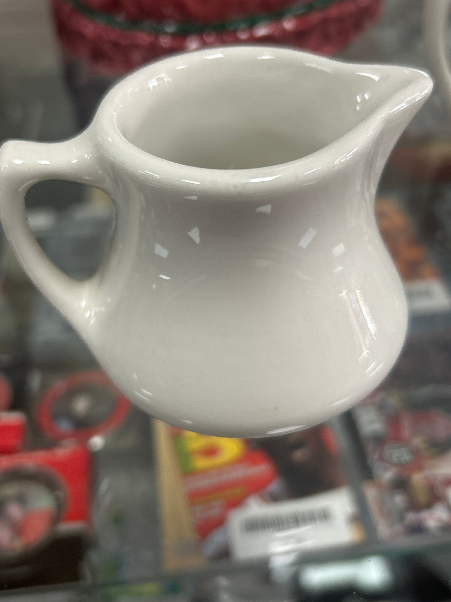 Vintage Hall USA Stoneware Individual Creamer Syrup Pitcher White 4oz
