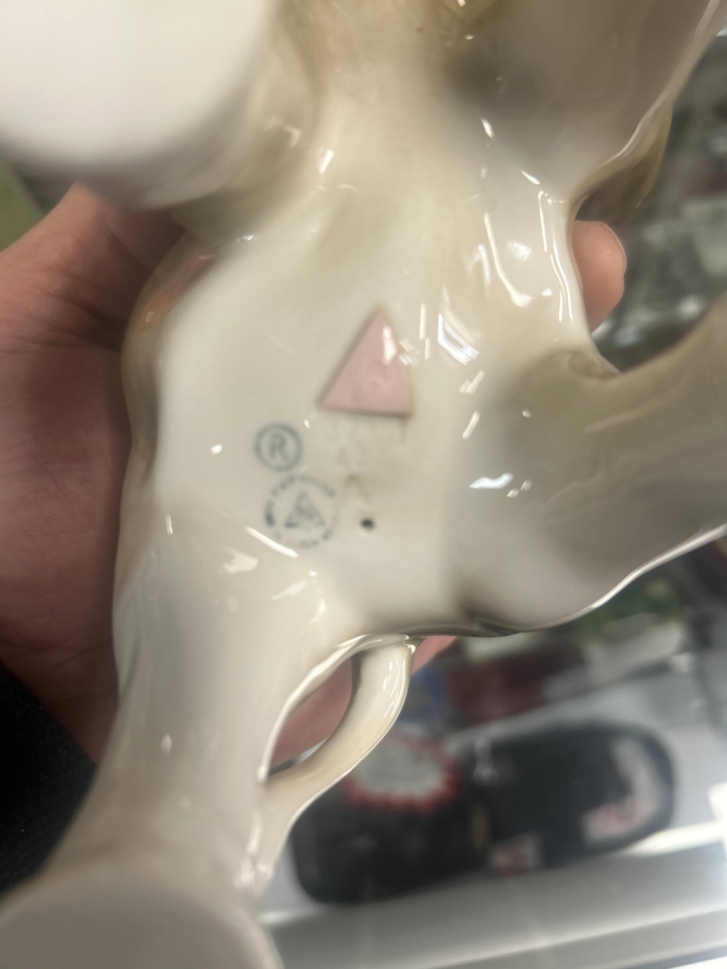 Vintage Royal Dux Mint Porcelain Elephant Trunk Up