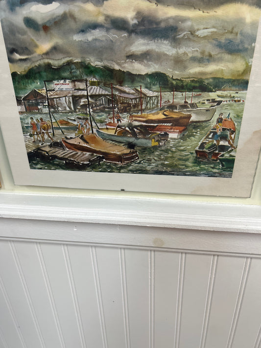 F) Vintage 1st National Bank Commission Ben Shute Atlanta City (removed from portfolio and framed in glass) 11x14