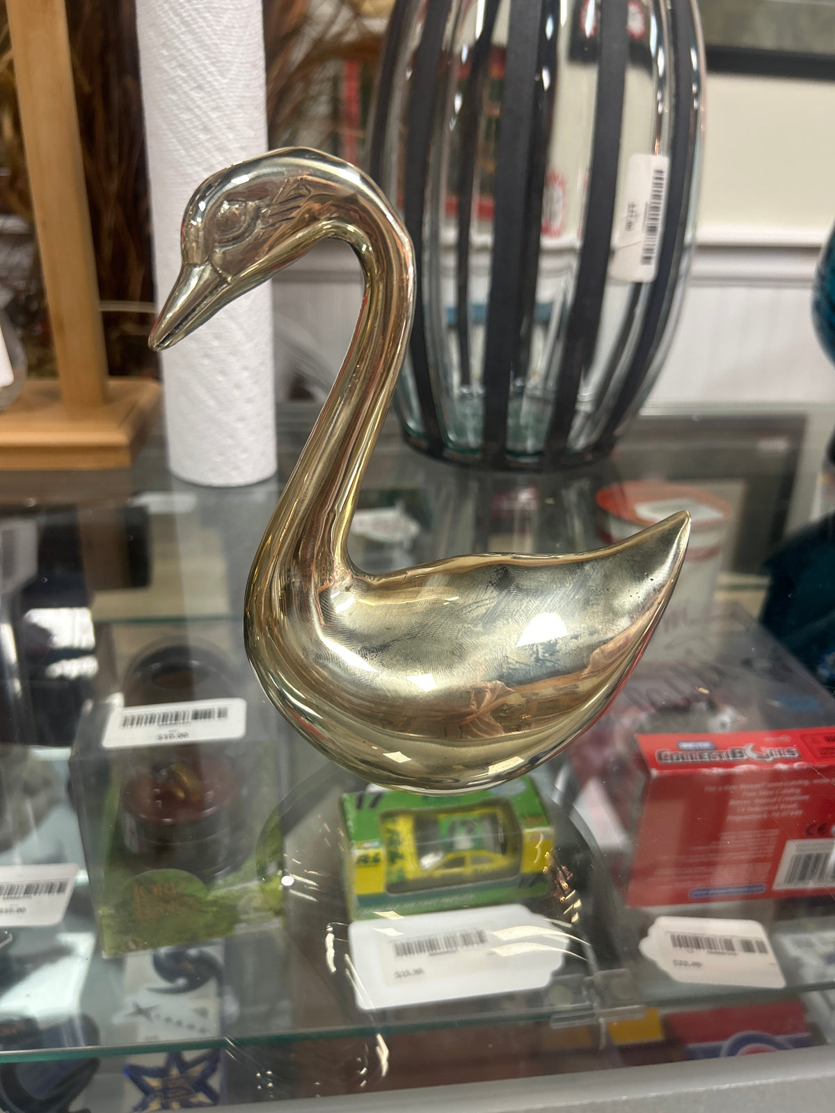 Vintage brass swan figurine