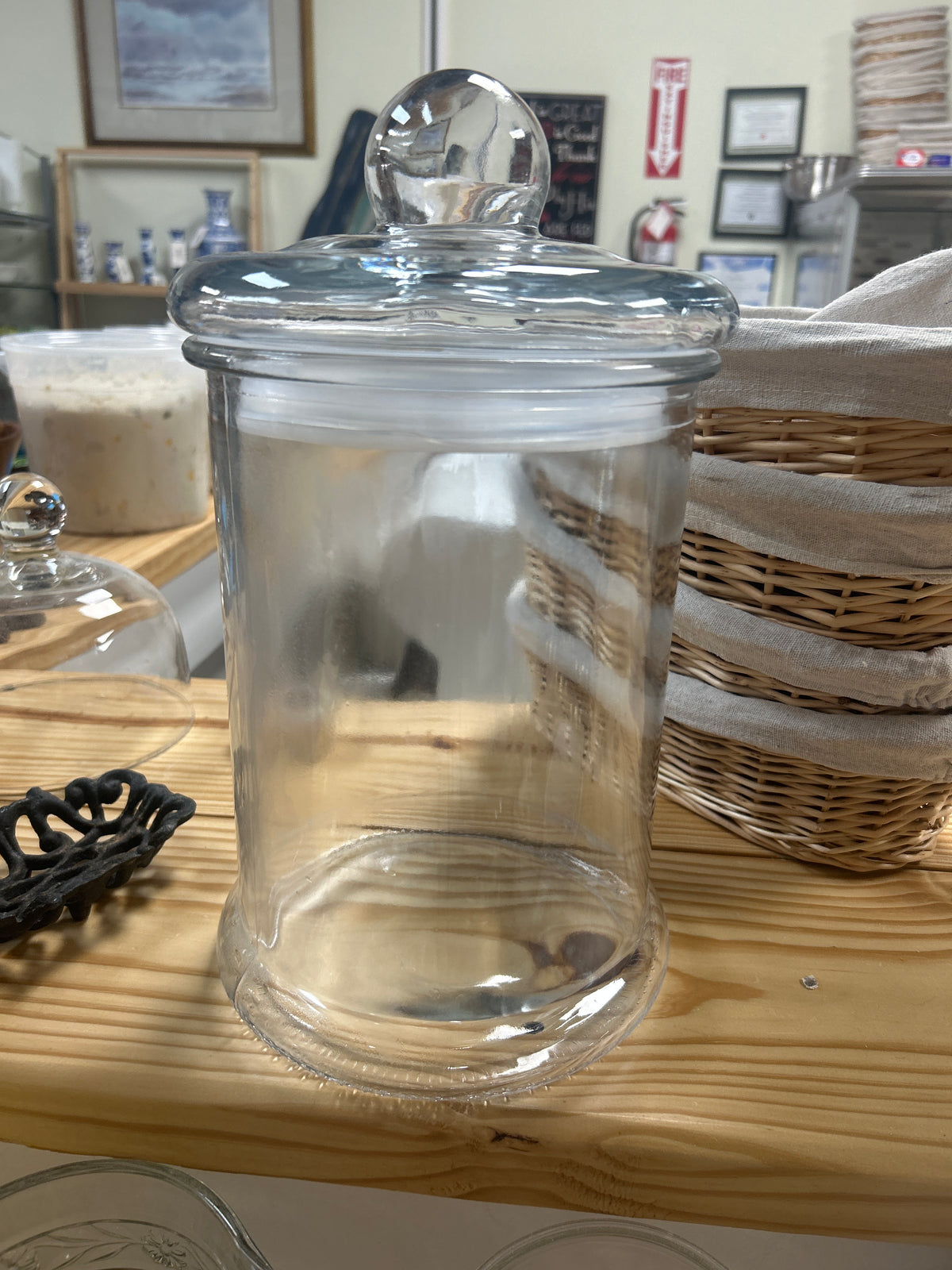Clear glass apothecary jar