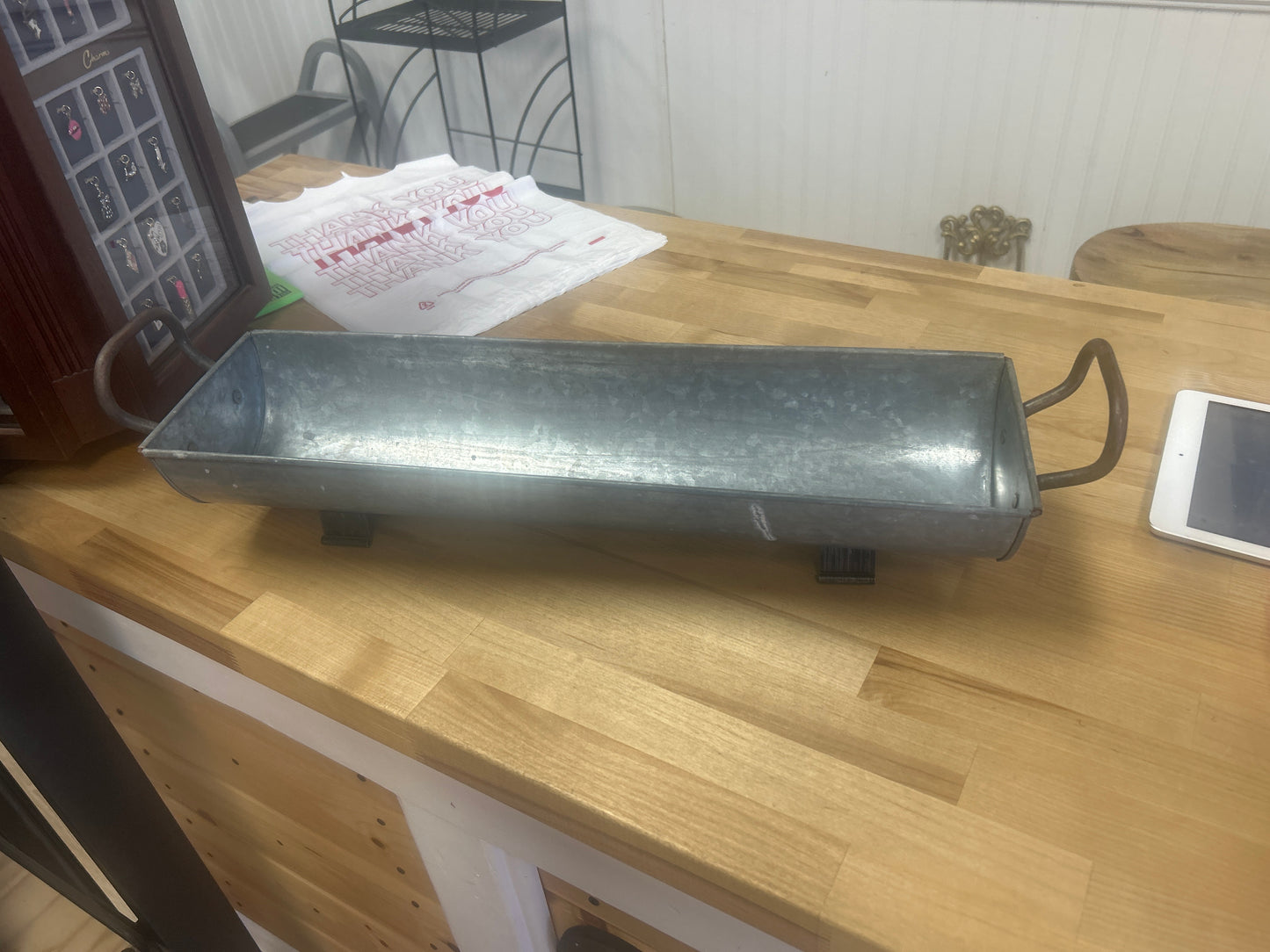 Galvanized Metal Trough.