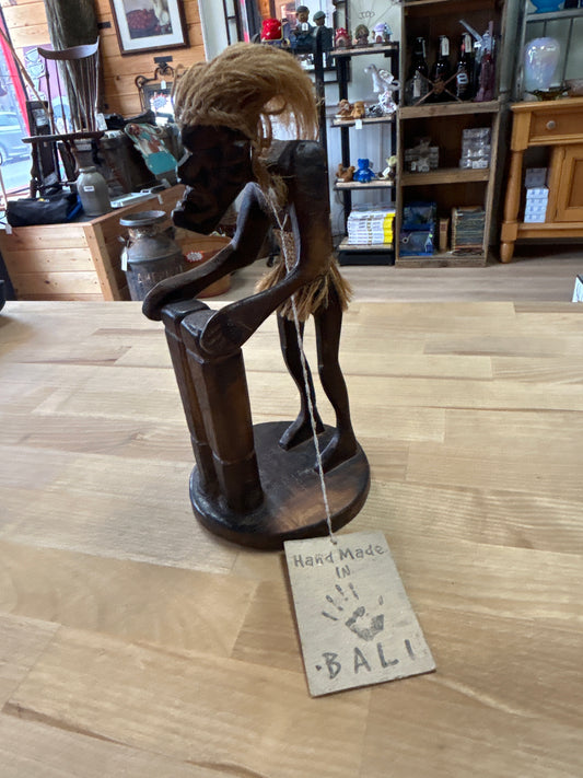Bali Hand Made Carved Wood Sculpture Folk Art 8”