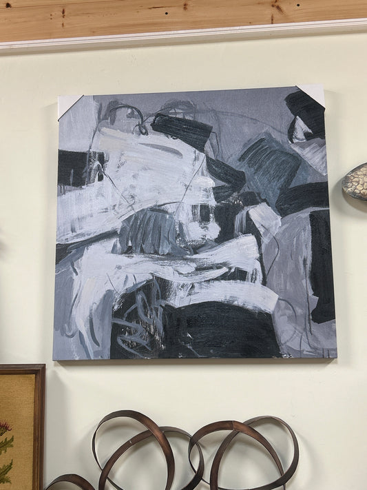 Abstract Art 32”x32” B/W