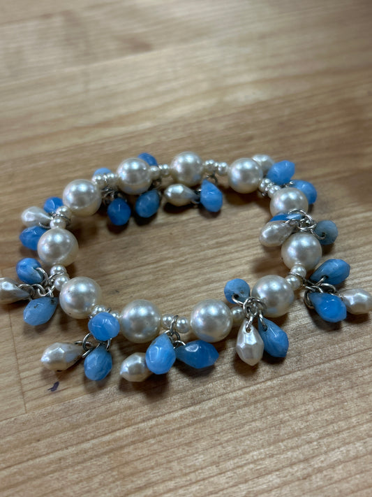 Blue and White Bead Bracelet