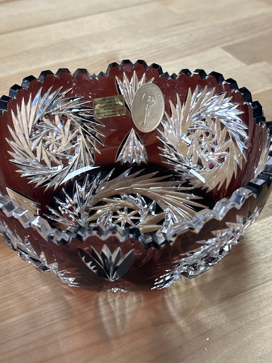 Vintage German H&K Hand Cut Crystal Bowl
