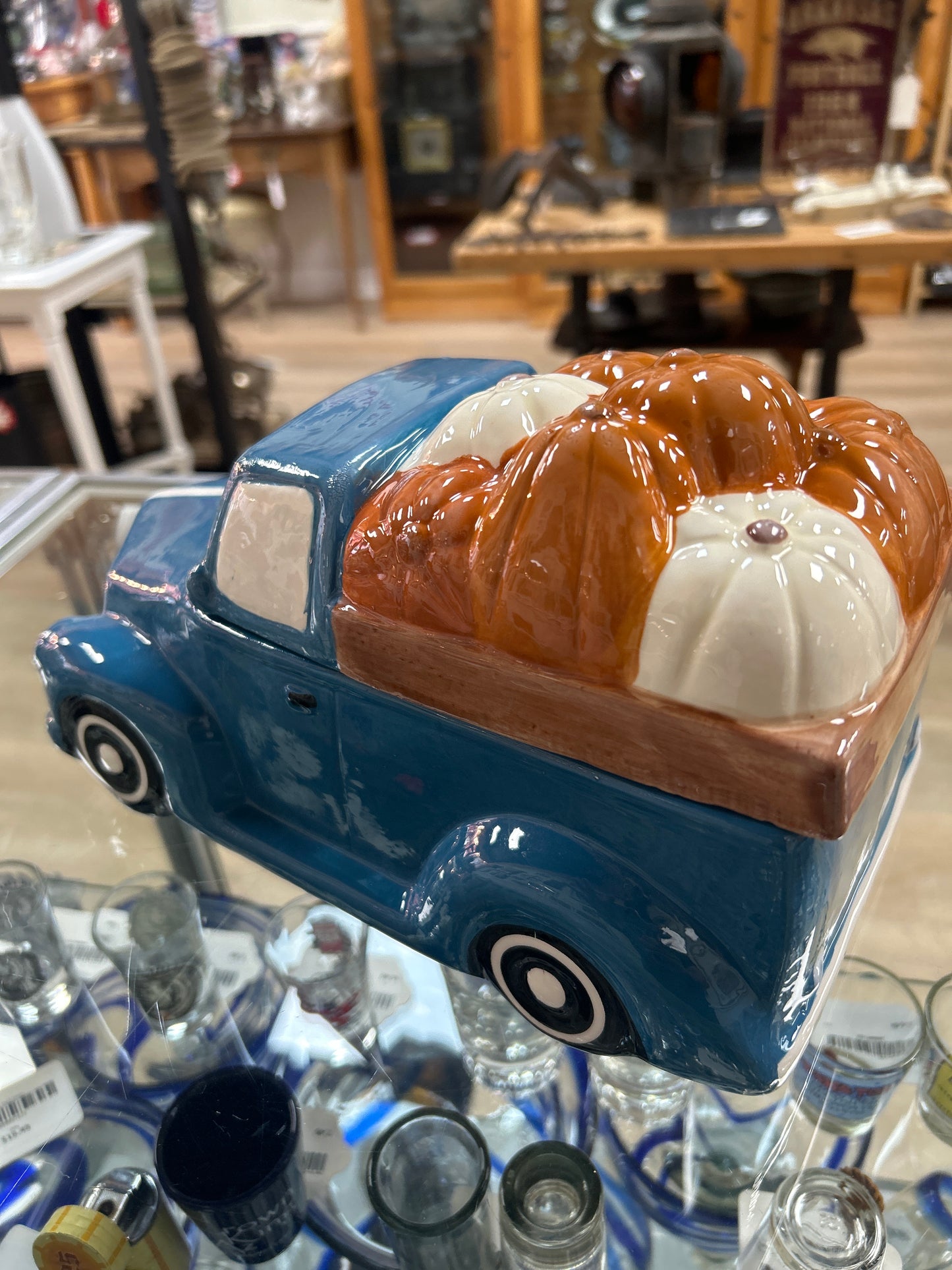 Vintage Blue Truck Cookie Jar