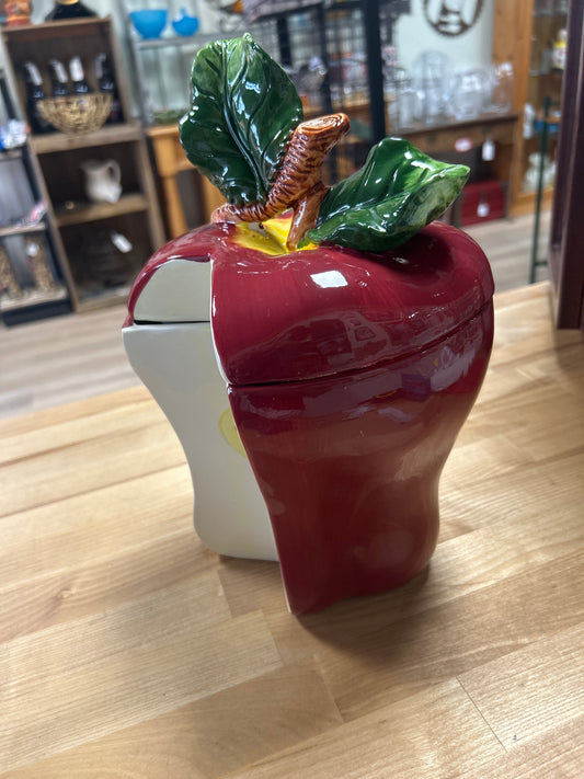 Apple Cookie Jar w/ Sliced 11 1/2”