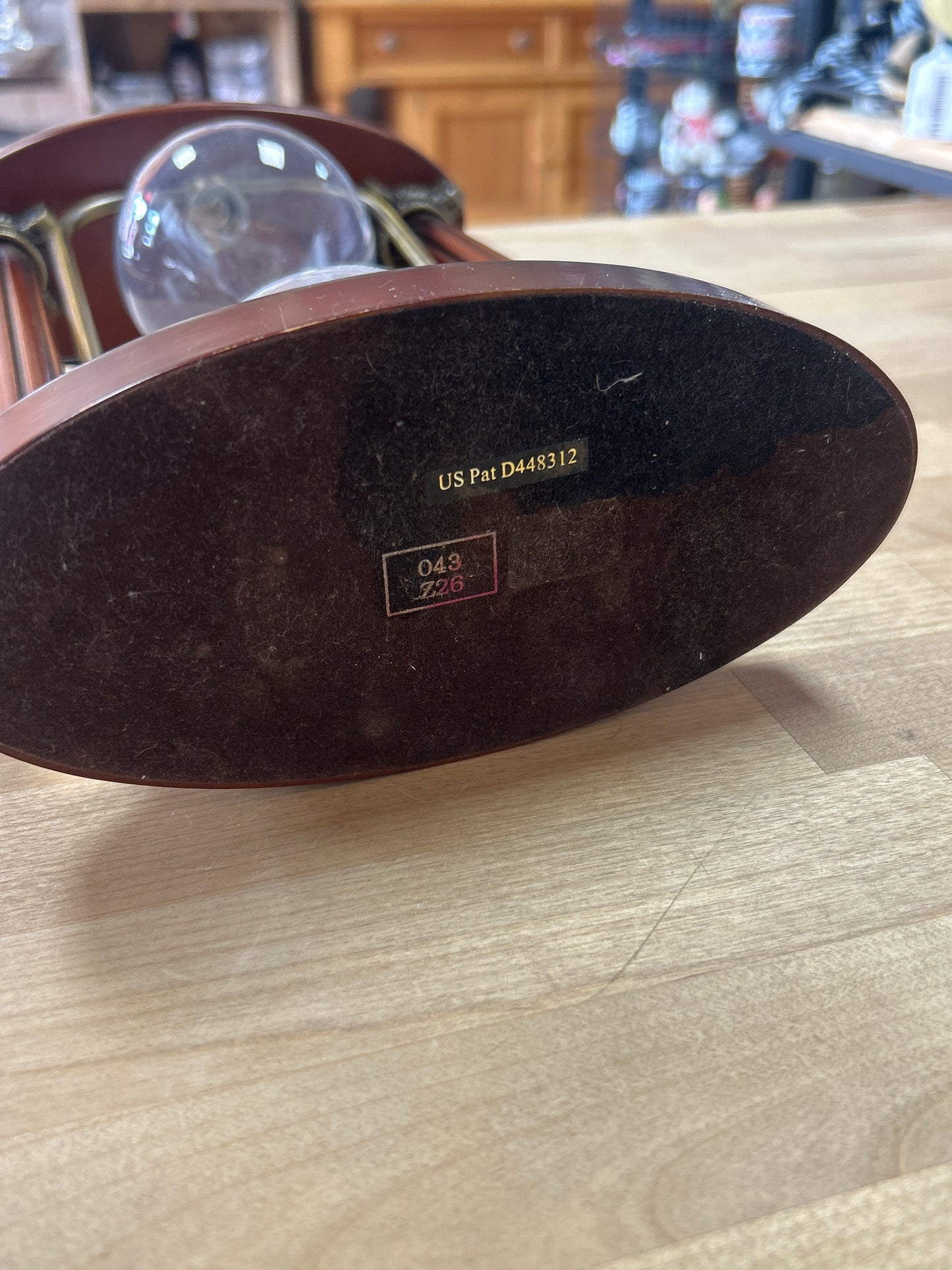 Vintage BOMBAY COMPANY Mahogany & Brass Accent Hourglass (sand may need to be replaced, stops)