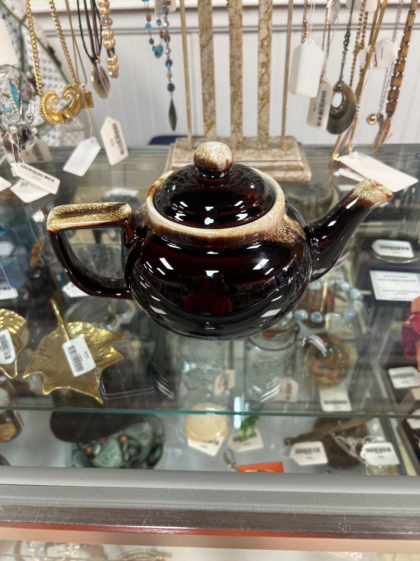 Vintage Pfaltzgraff Brown Drop Glaze 1950s USA #701 Ceramic Teapot
