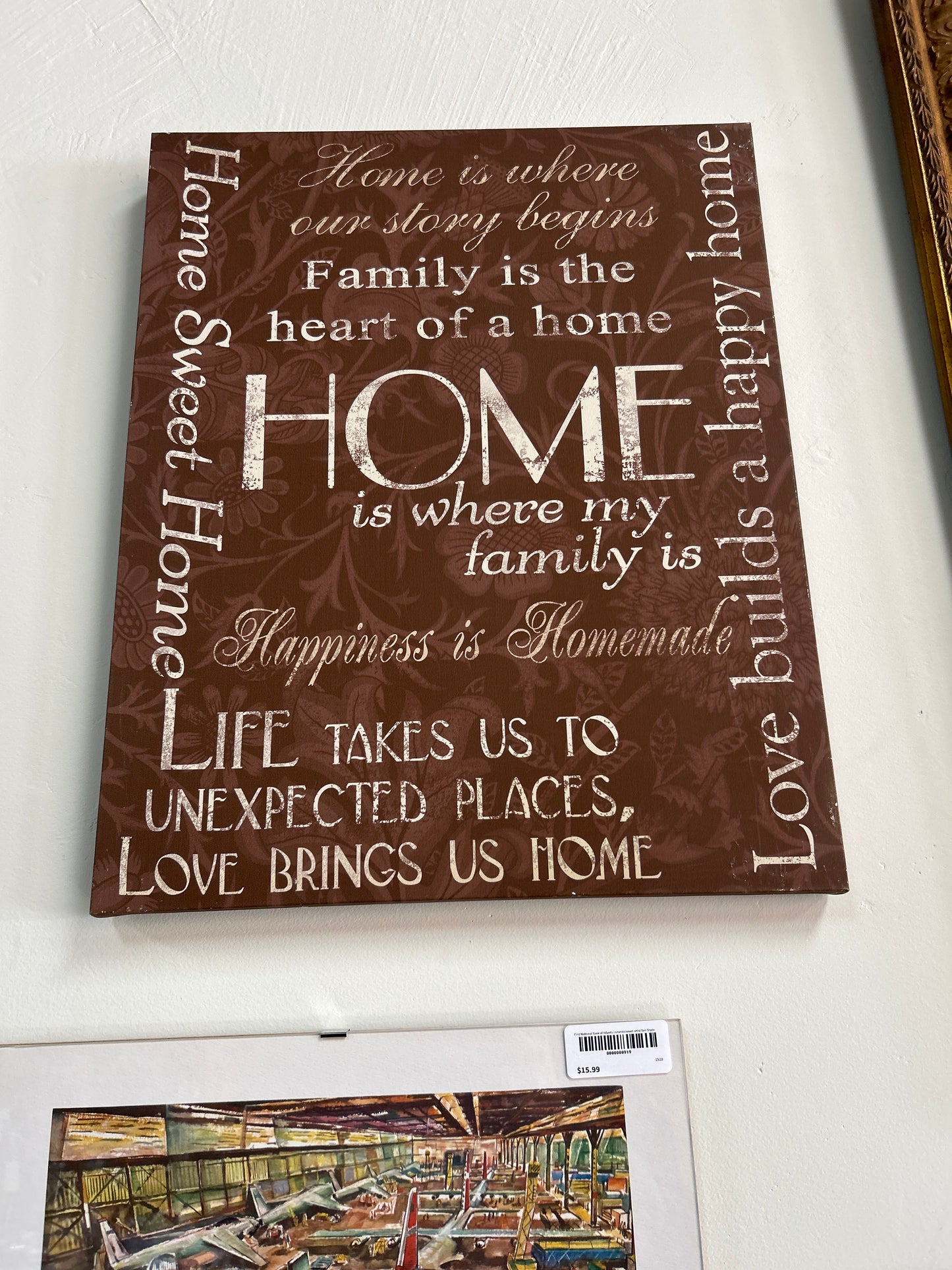 Home is where family is 20x16 picture wall art