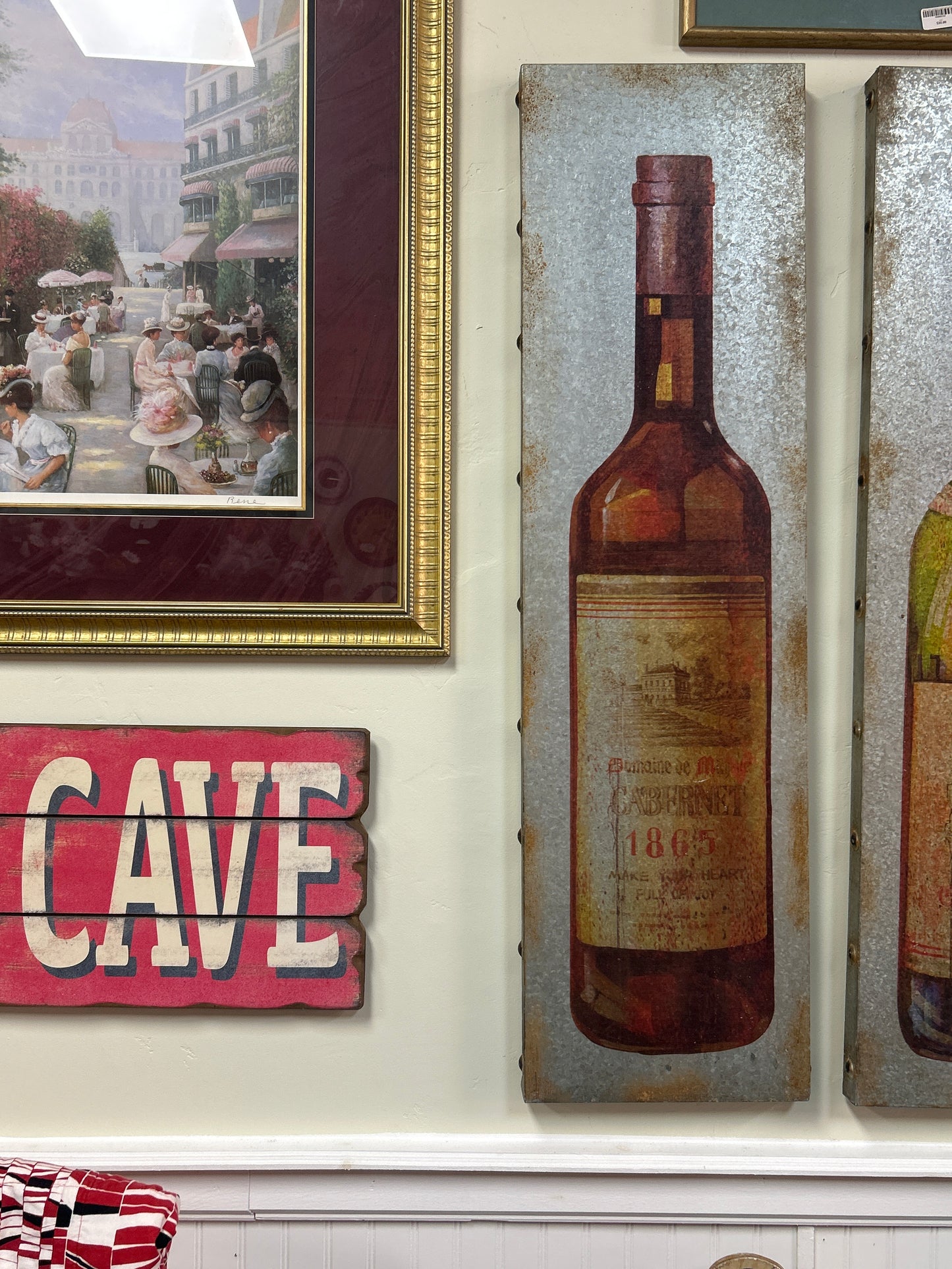 Metal Rustic Artwork 48” x 13” (1865 wine bottle motif)