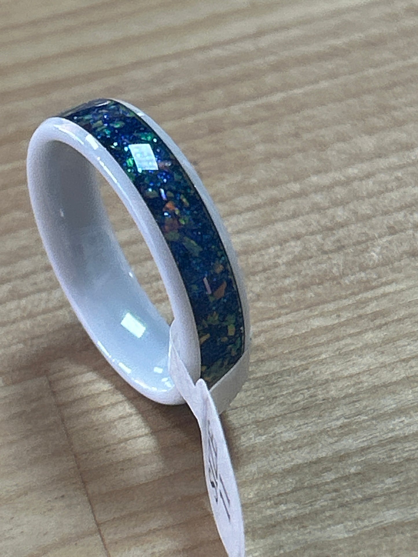 White and Blue Ring size 11
