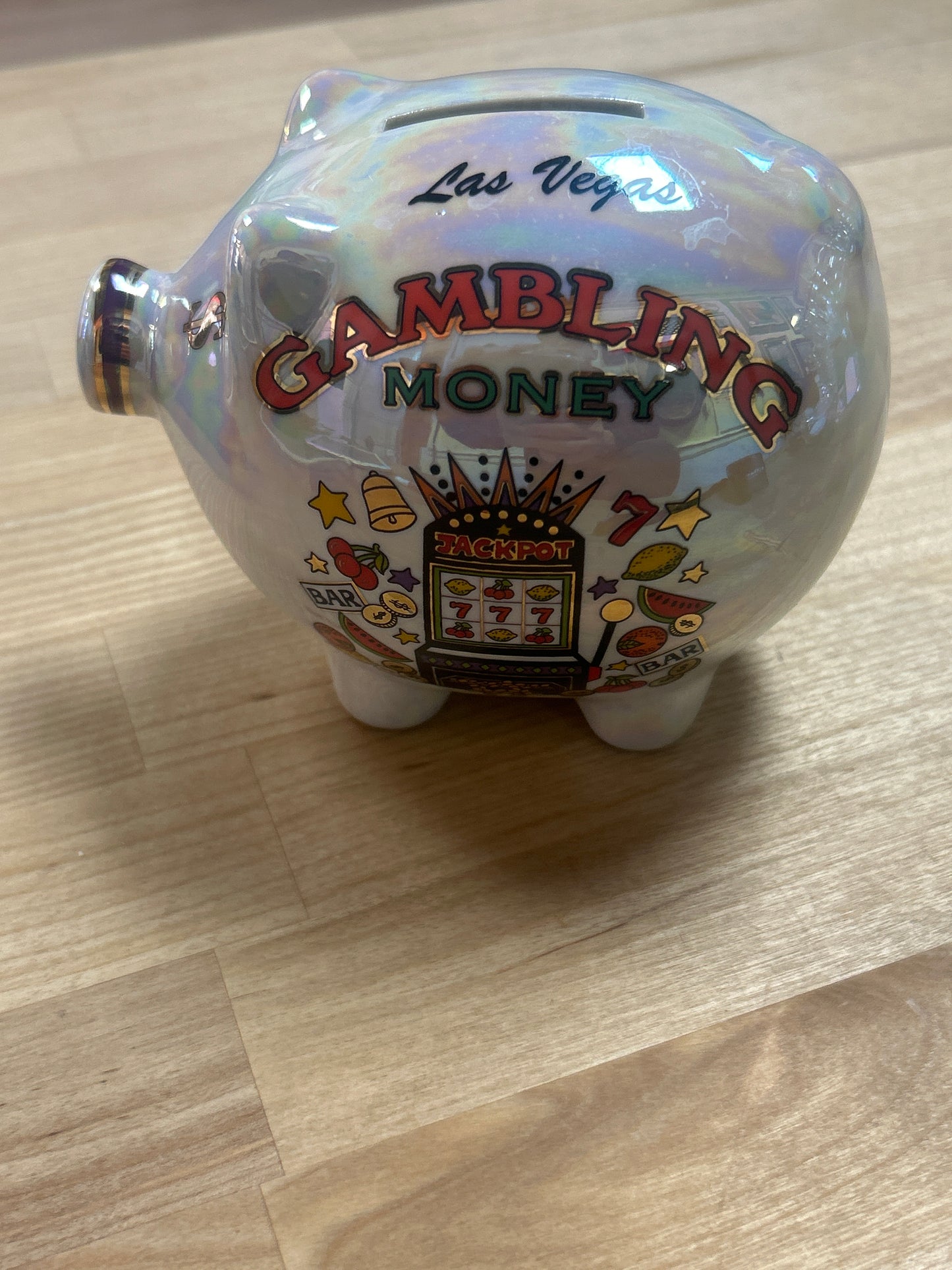 Ceramic Piggy Bank GAMBLING MONEY $$$ Las Vegas