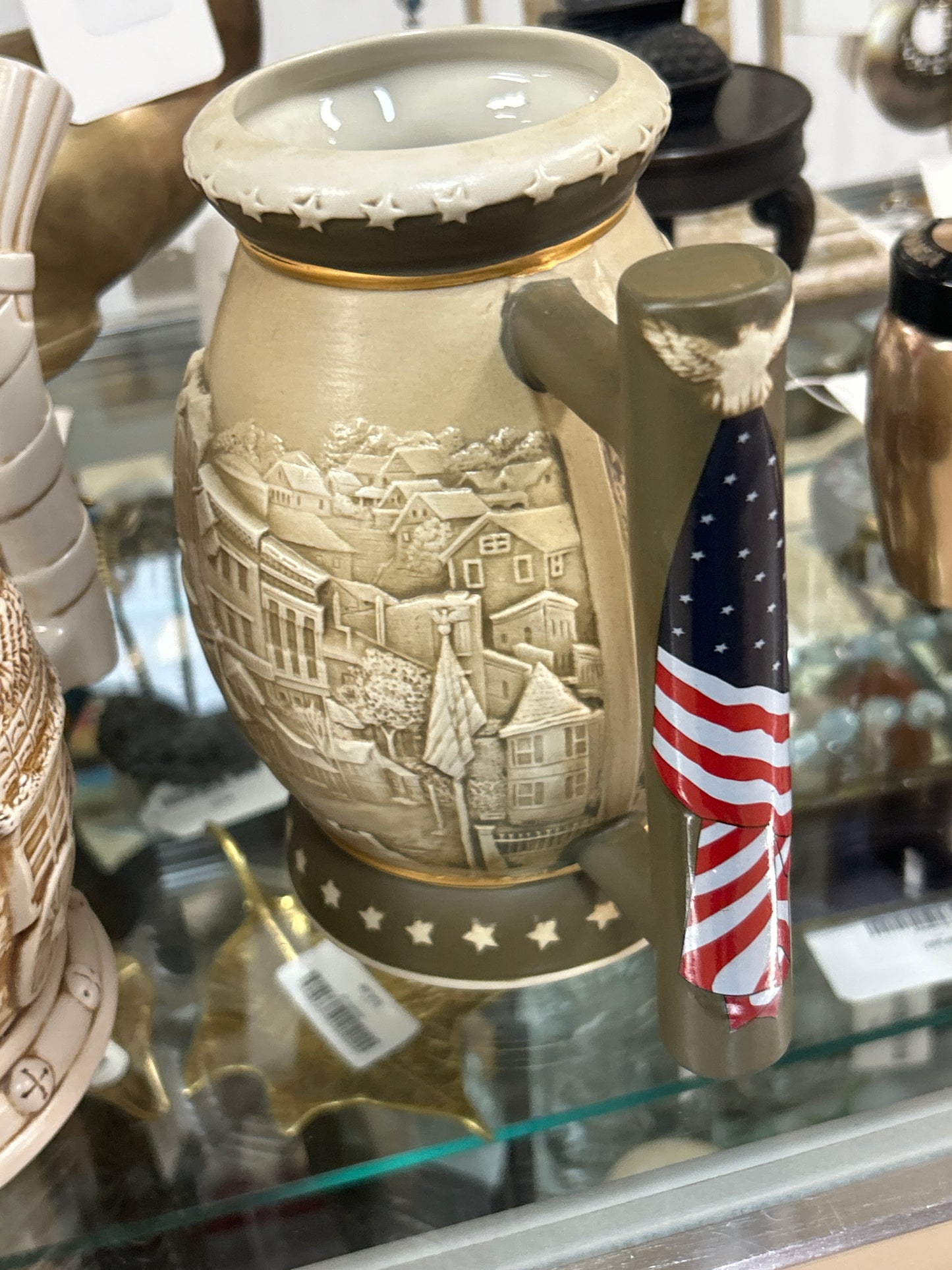 2002 Limited Edition Miller Brewing Company Norman Rockwell Holiday Collector's Stein titled "Package From Home".