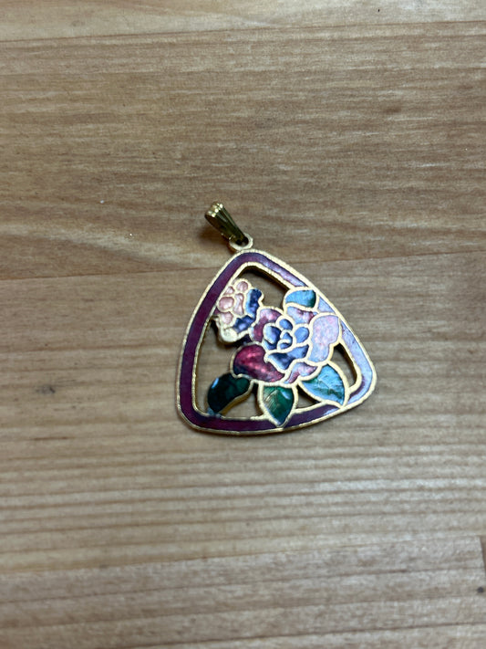 Rose triangle pendant
