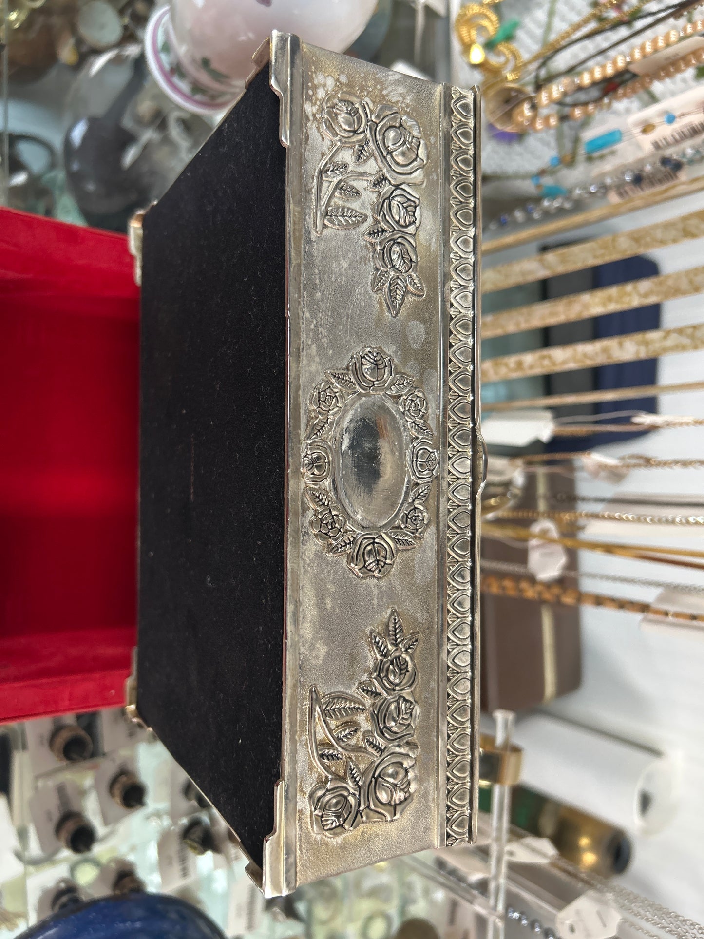 Vintage Godinger Silver Plated Velvet Lined Jewelry Trinket Box pre-owned