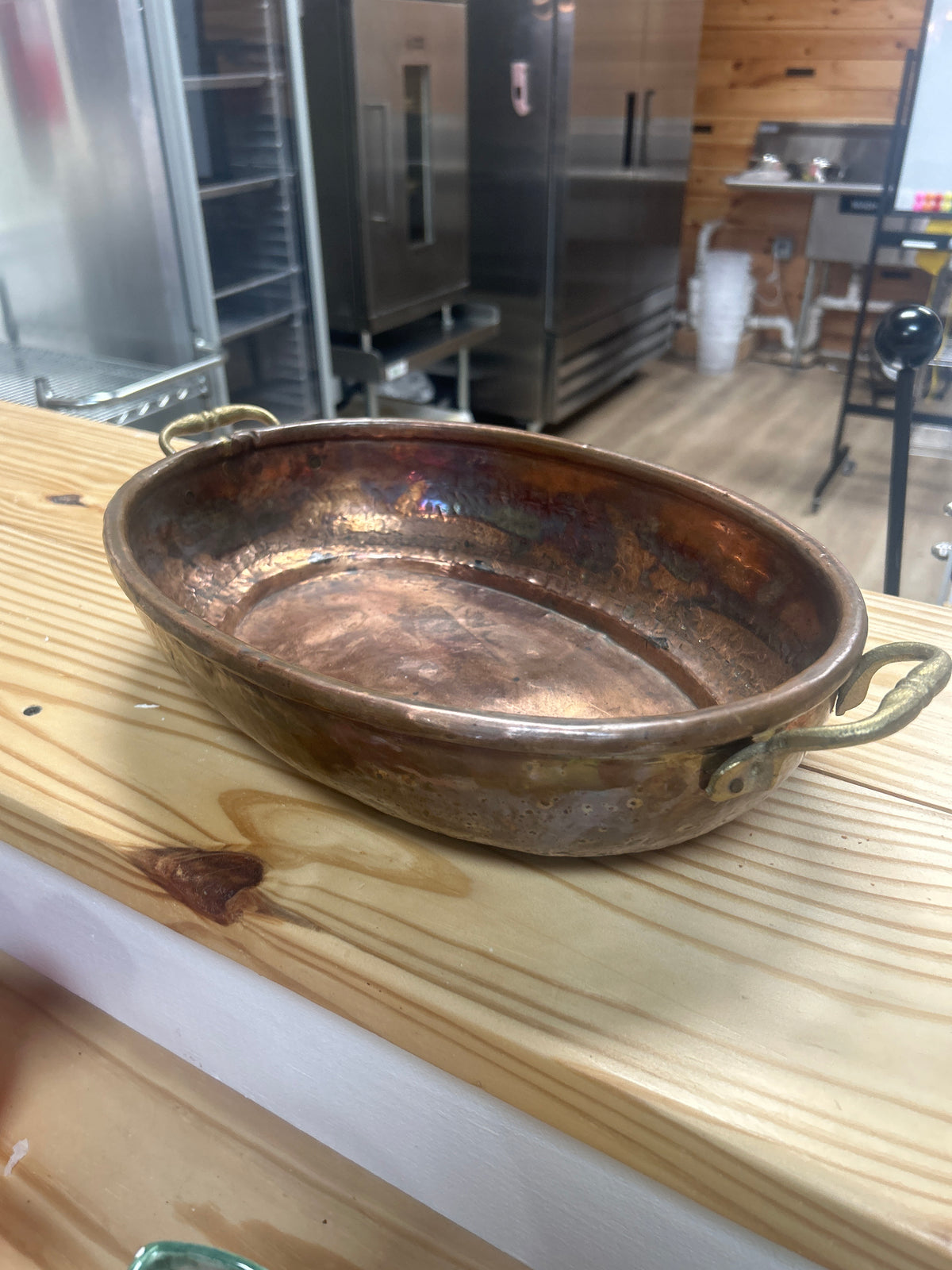 Antique Oval Copper Bowl Hand Made