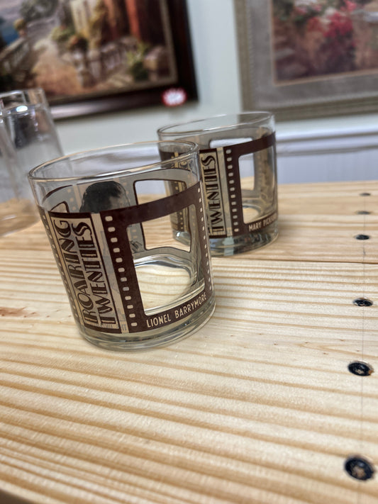 Collectible Vintage Roaring Twenties Whiskey Glass (set of 2)