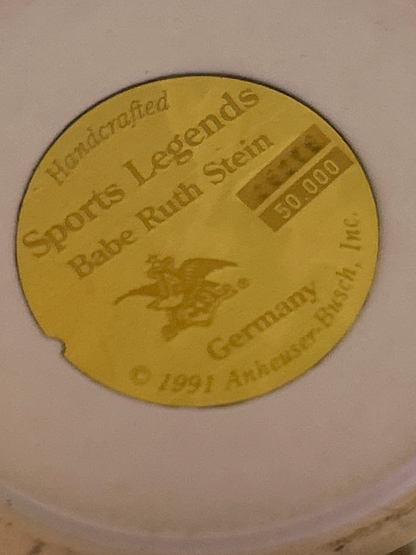 Budweiser Sports Legends Babe Ruth 1991 Stein