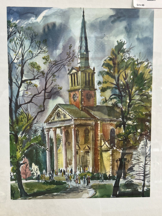B) Vintage 1st National Bank Commission Ben Shute Atlanta City (removed from portfolio and framed in glass) 11x14