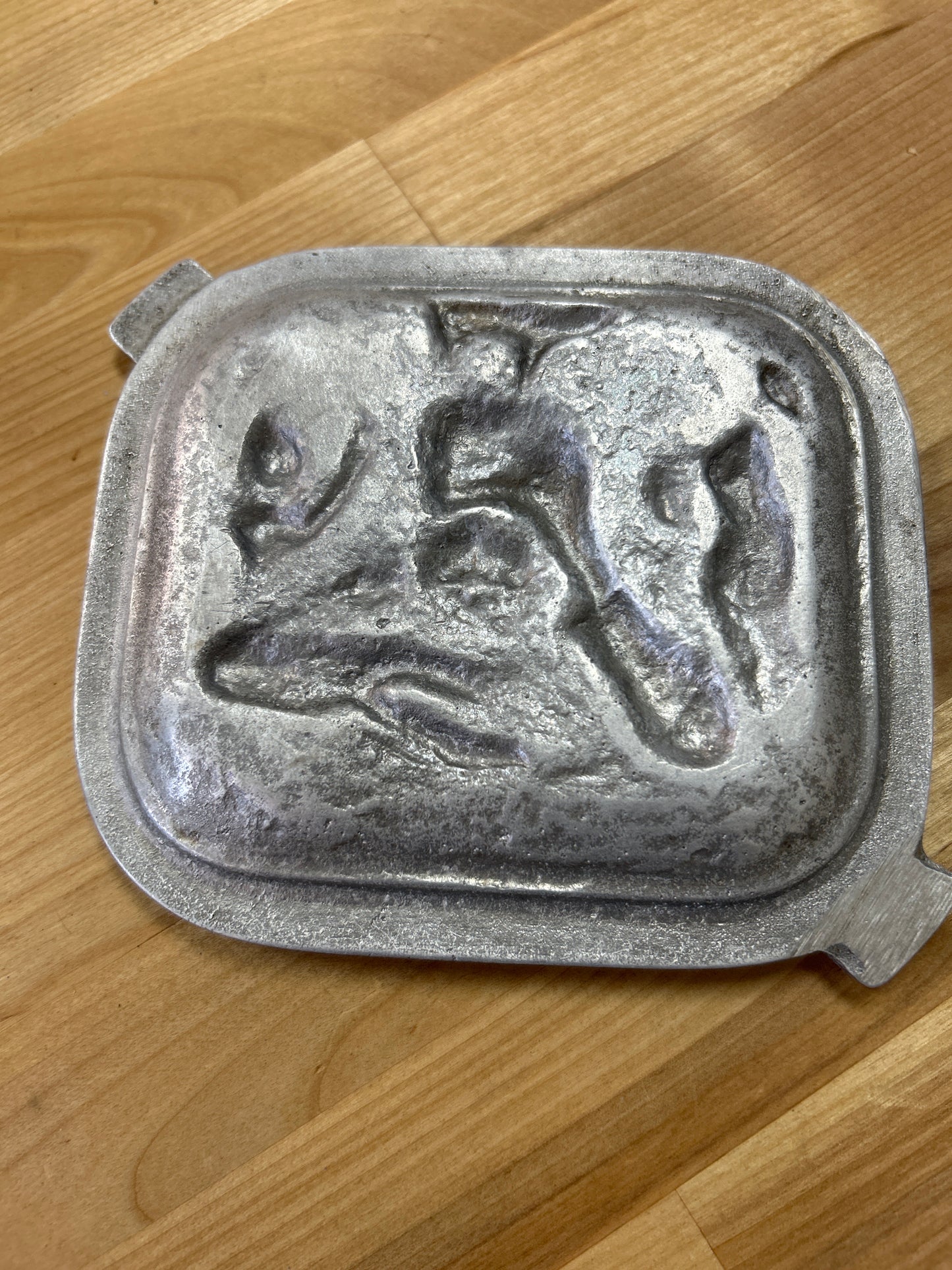 Vintage Rare Eugen Kask Hangover Headache Pewter Ash Tray