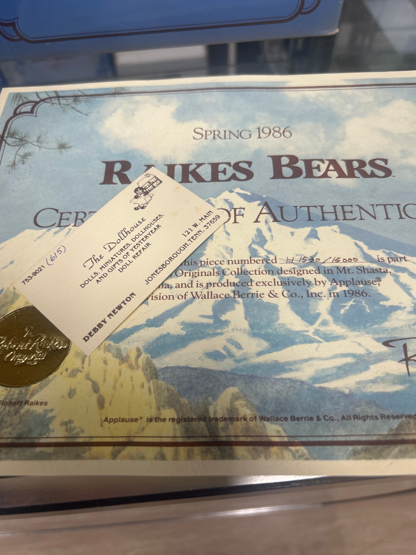 Raikes Original Bear Christopher- W/Box 1530/15000 Paperwork