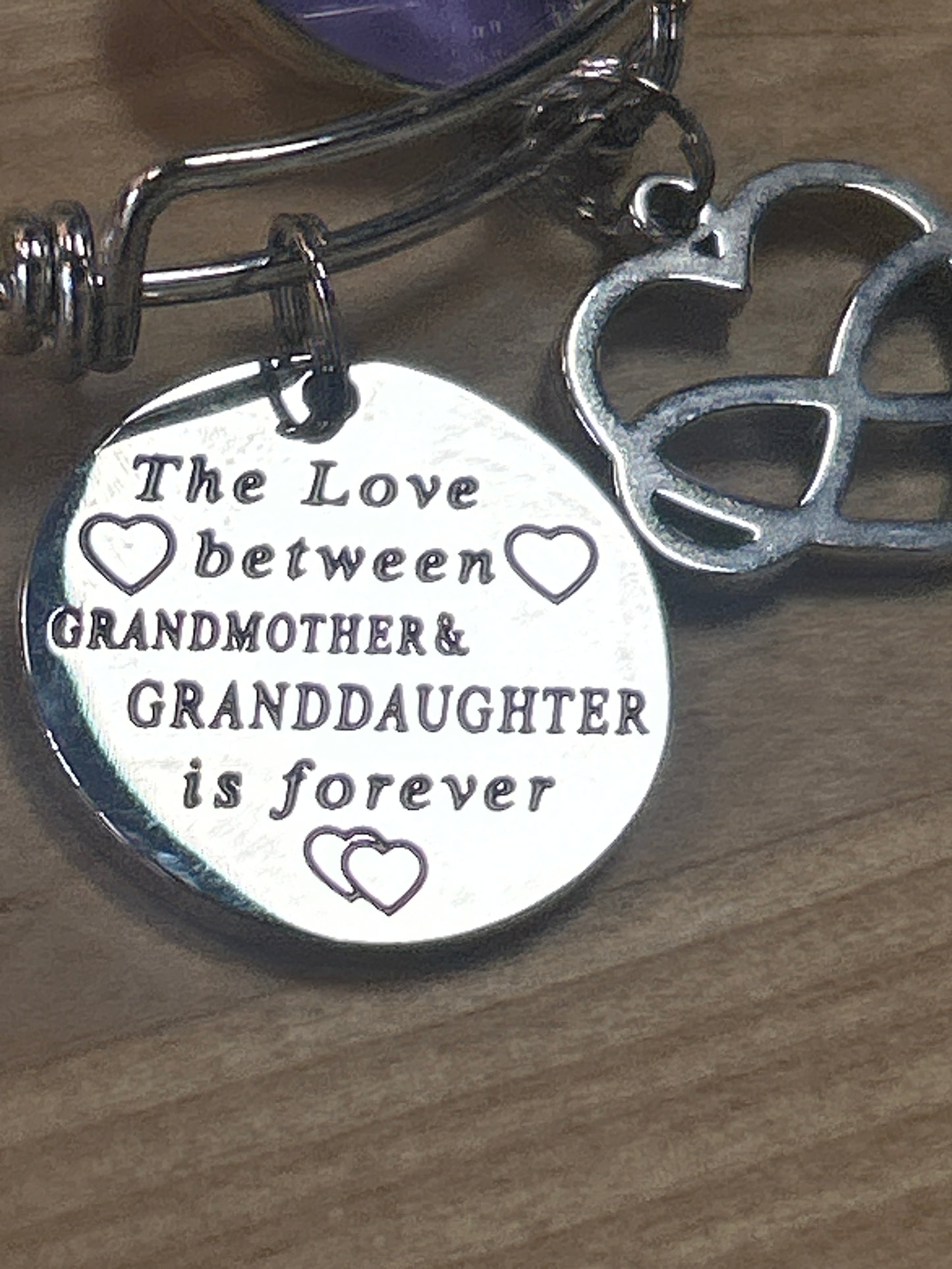 Love between Grandmother and Granddaughter is forever charm bracelet