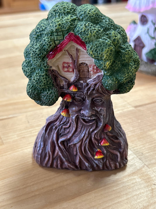 Fairy Garden Mushroom Forest Figurine (happy tree w/ vines)