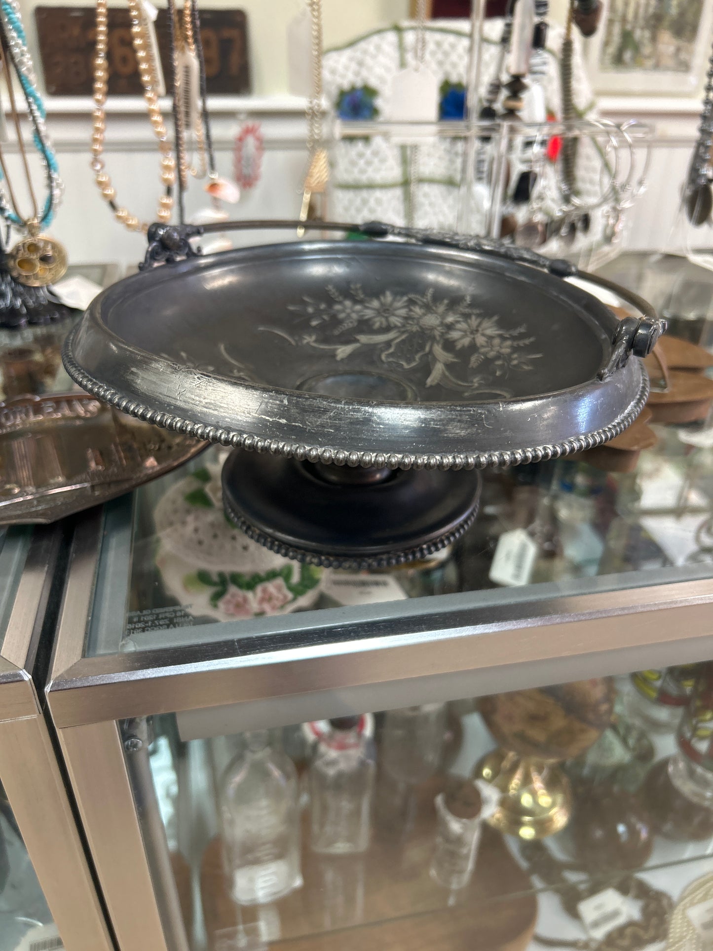 Quadruple Silver Plate Bride's Basket