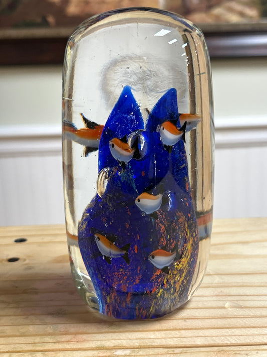 Glass fish paperweight