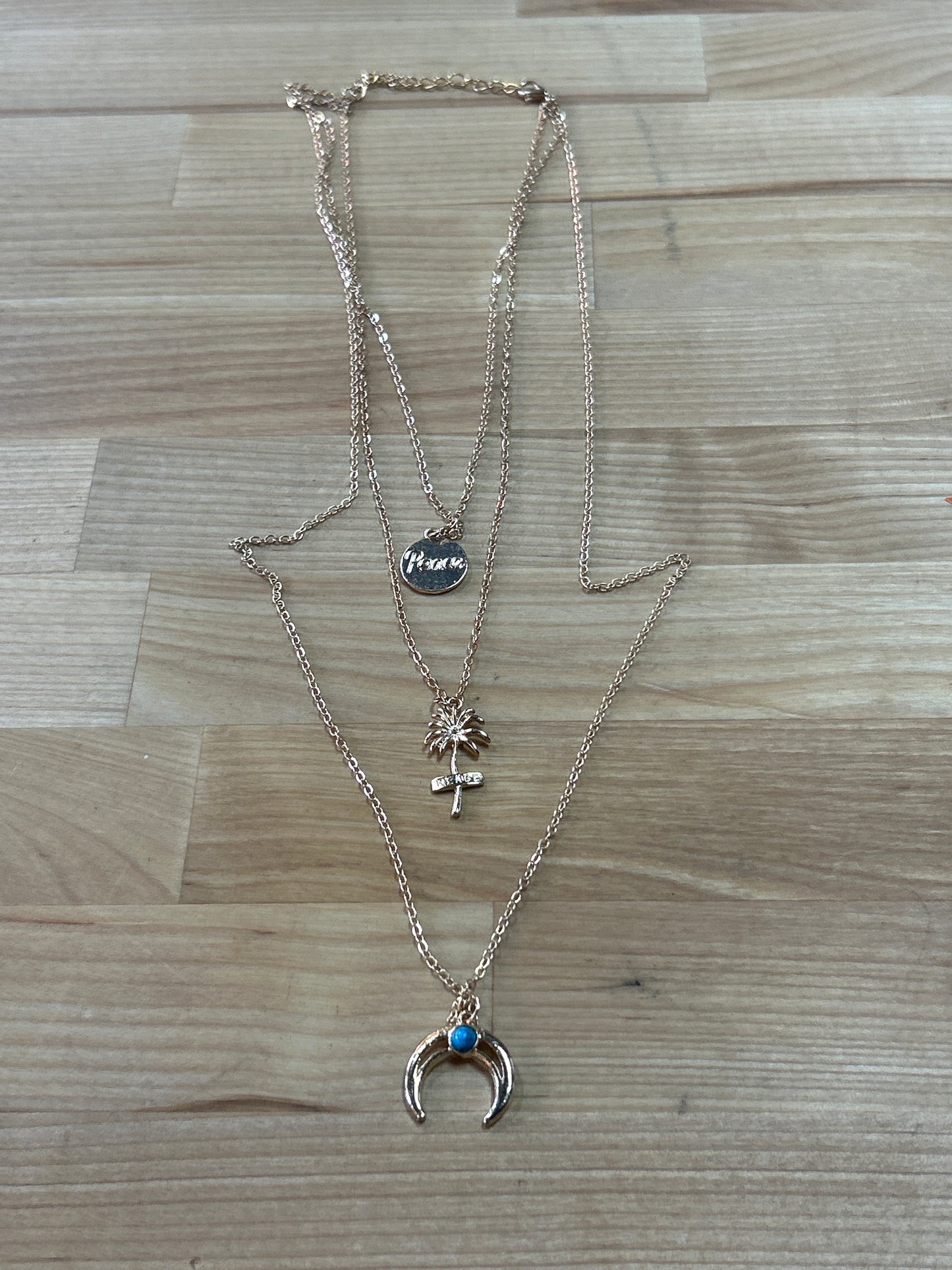 Peace 3 Charm Necklace