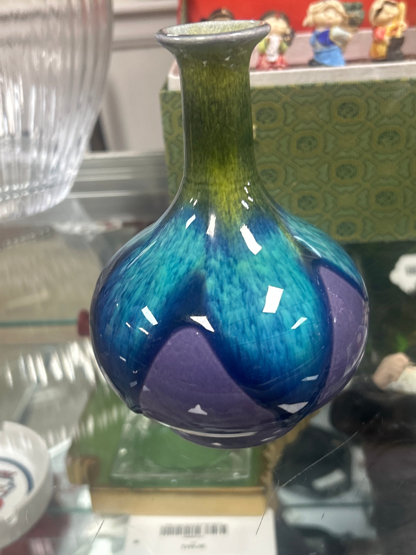 Vintage Norleans Japan Bud Vase Beautiful Glaze 5” Tall