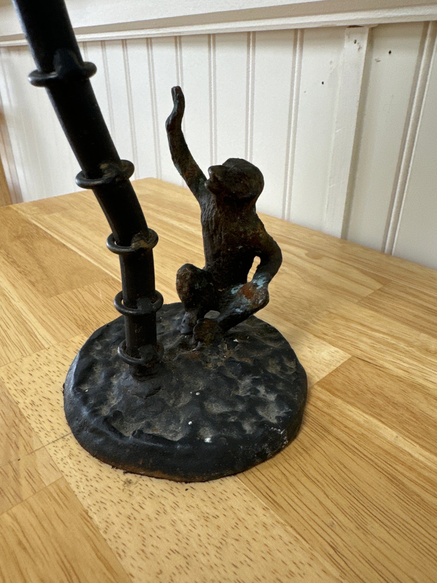 Candle Holder Palm Tree with 2 Monkeys