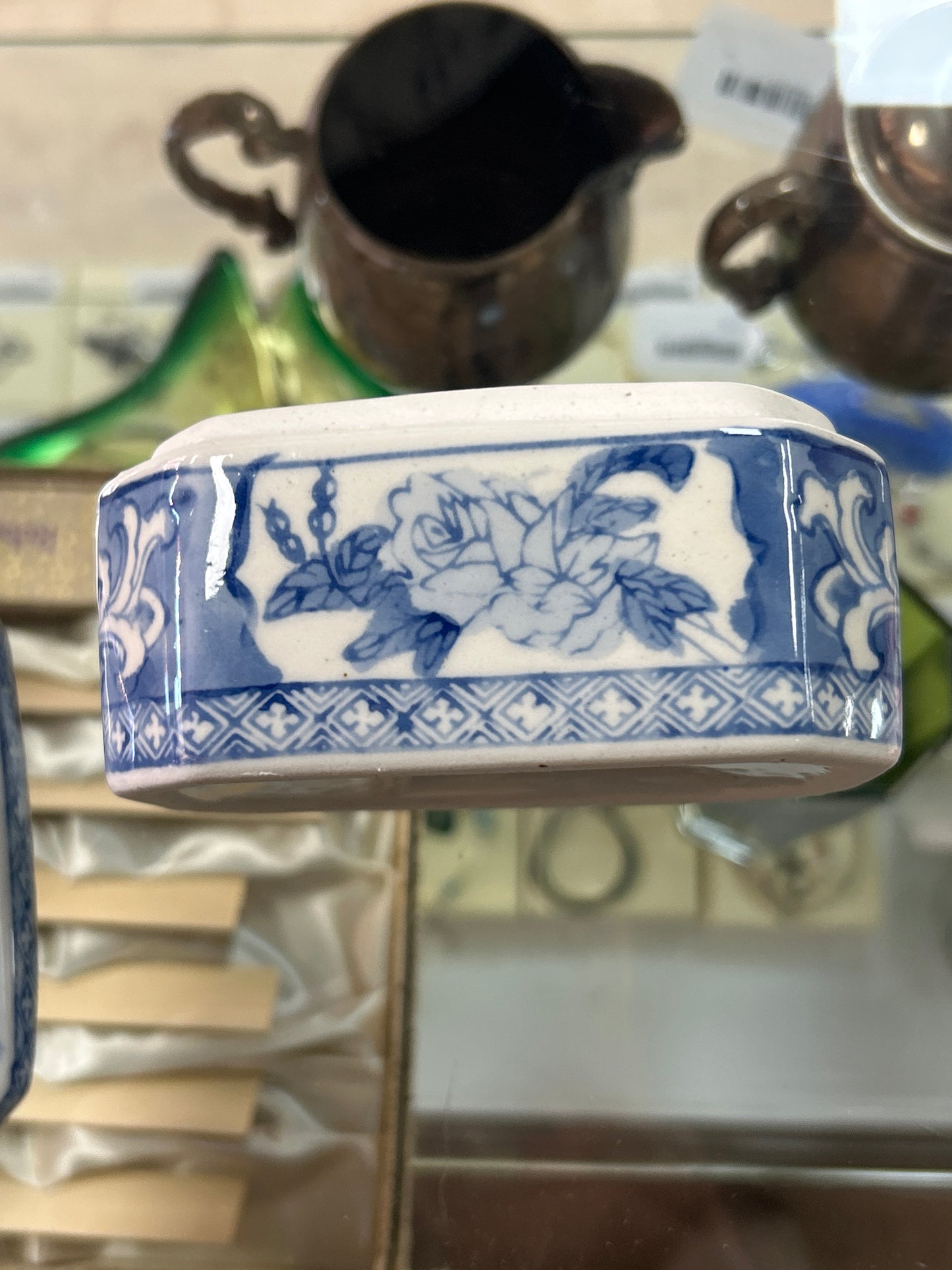 Blue trinket box