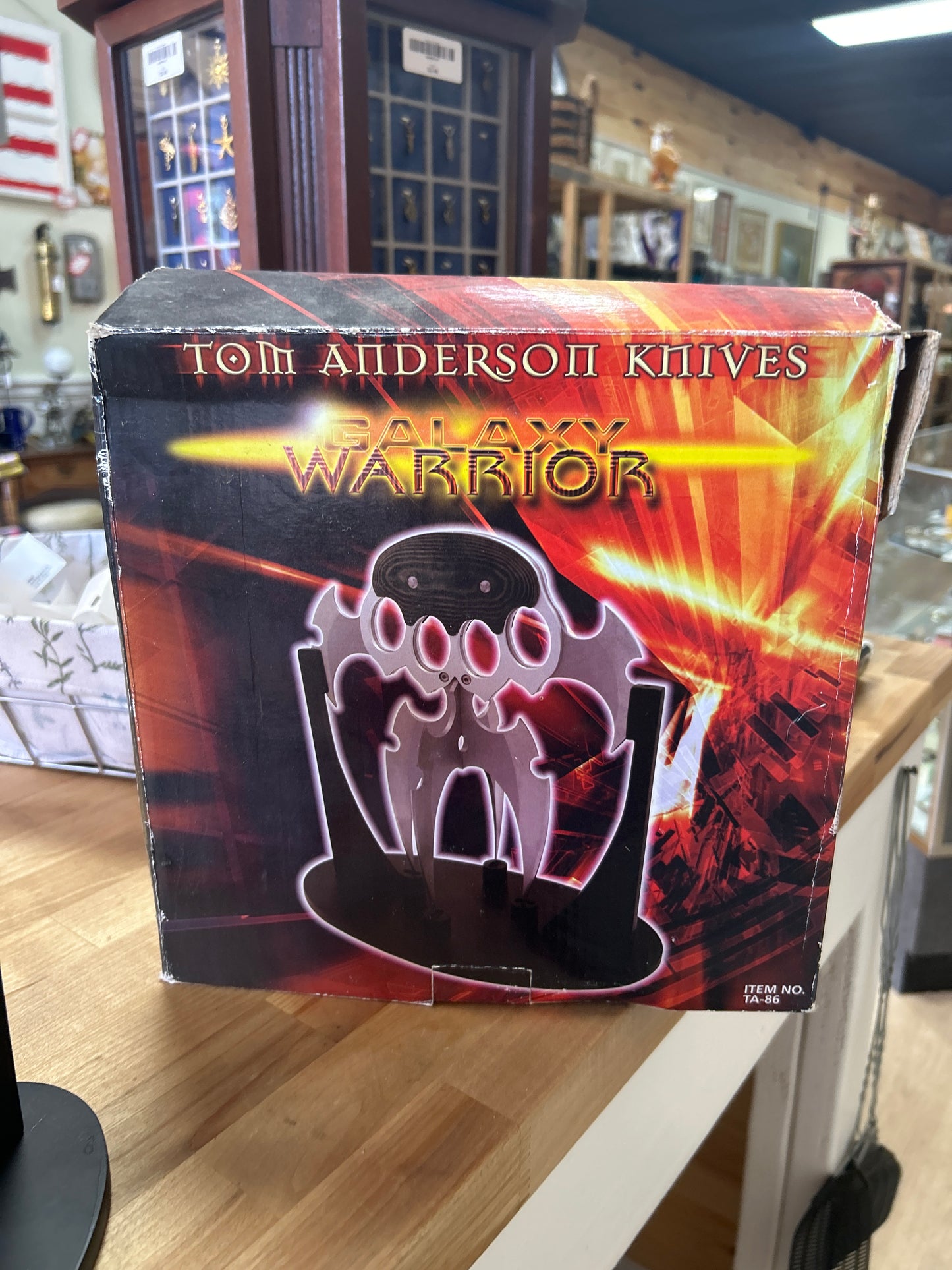 Tom Anderson Designer Galaxy Warrior Dagger (preowned- Stand has chips but knife looks nice)