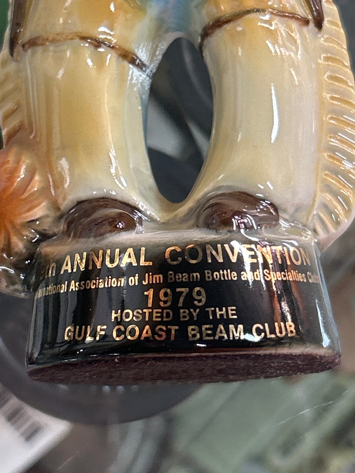 Jim Beam 9th Annual Convention Gulf Coast Foxy Cowboy Sheriff paperweight/figurine from 1979 EX condition