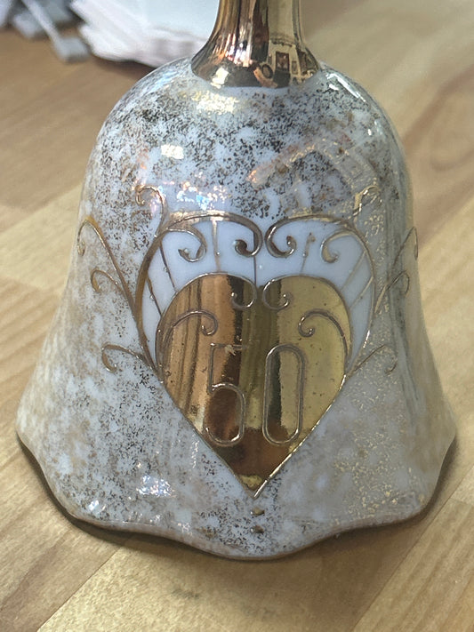 Vintage Enesco Imports Japan 50th Anniversary Bell (0804)