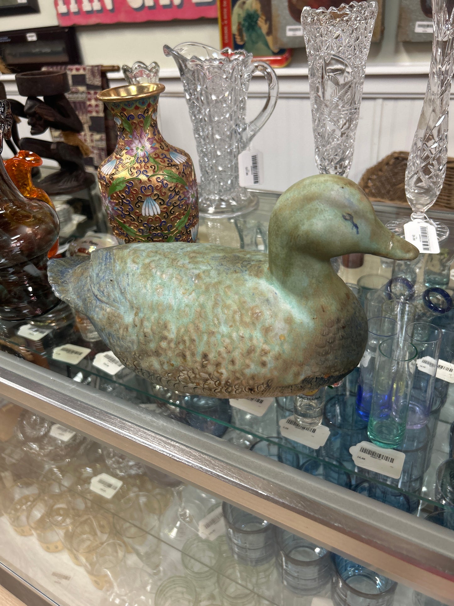 Possibly MCCARTY POTTERY - LARGE DUCK (repaired bill)